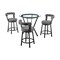 Armen Living Naomi and Bryant 4-Piece Counter Height Dining Set in Black Metal and Gray Faux Leather SETNMBYGRBL4 - alternate 1